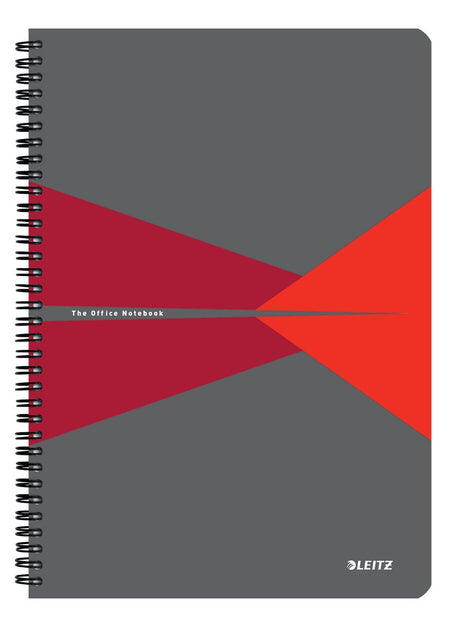 Leitz office notitieboek a4 gelijnd - met pp omslag - 80 grams papier - rood