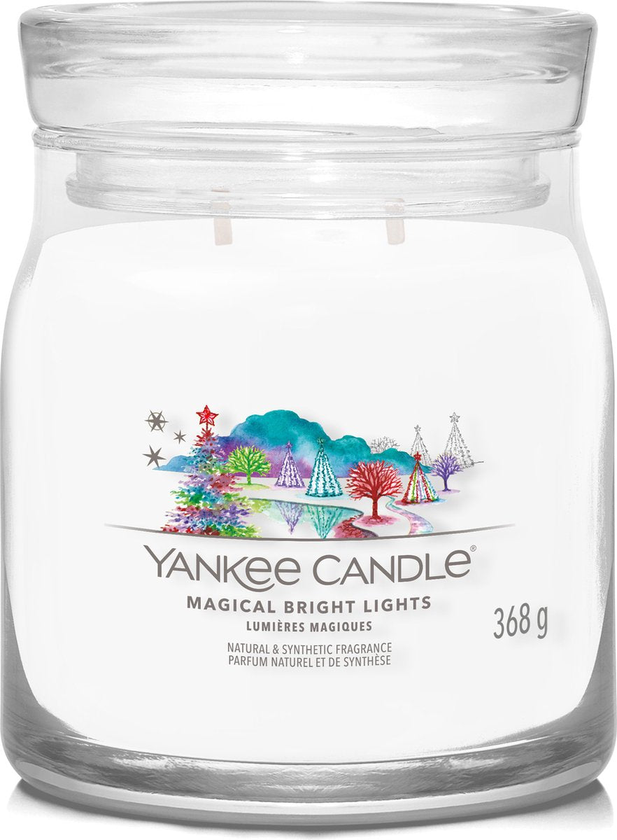 Yankee candle - magical bright lights medium geurkaars - 50 branduren - 2 lonten