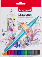 Bruynzeel fineliner brushpennen, 12st.