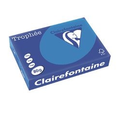 Gekleurd papier clairefontaine trophee a4 80 g m² blauw 500 vellen