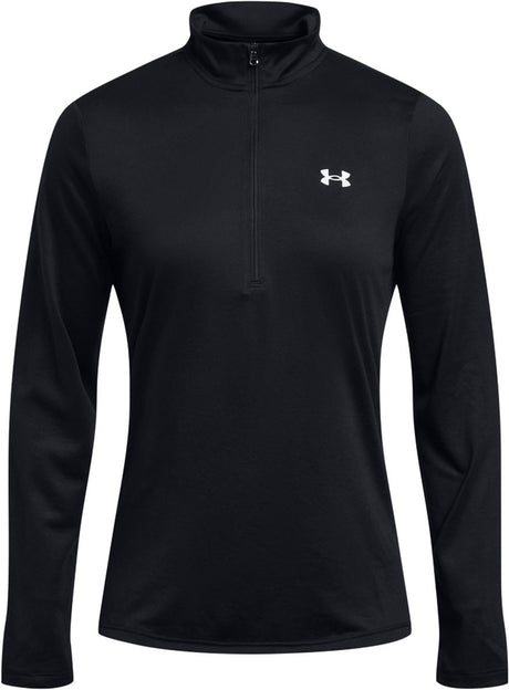 Under armour tech 1 2 zip- solid-blk dames sporttrui - zwart - wit
