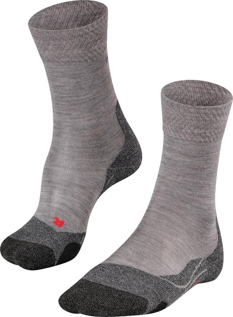 Falke tk2 melange anti-blaar dik wol functioneel materiaal wandelsokken dames grijs - maat 39-40