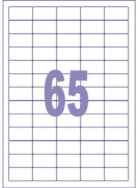 Kangaro etiket - injet laser kopieer - 38,1x21,2mm - doos a 25 vel - 65 stickers per vel
