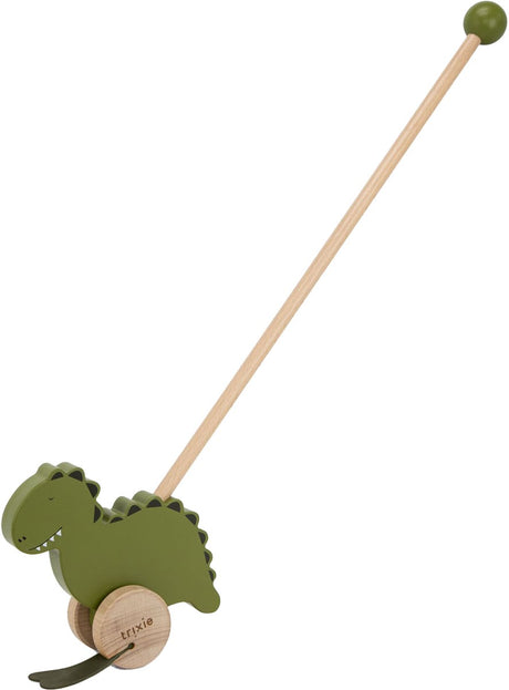 Trixie houten duwstok - mr. dino - kinder speelgoed - vanaf 1,5 jaar - voor jongens en meisjes - fsc
