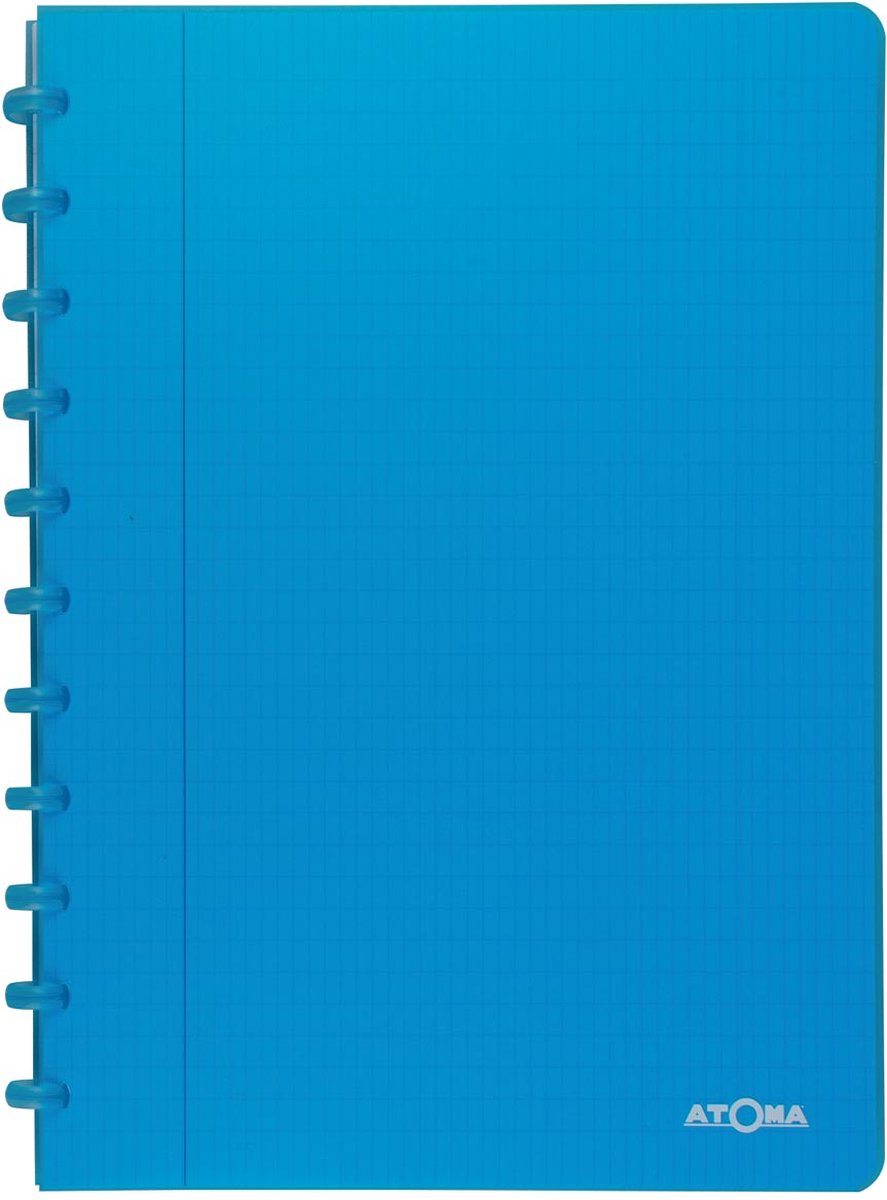 Atoma trendy schrift, ft a4, 144 bladzijden, commercieel geruit, transparant turkoois
