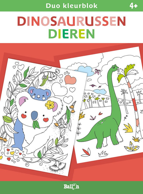 Ballon duokleurblok, dinosaurus en dieren. 4+