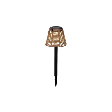 Lumineo solar steeklamp wicker ã˜12xh30cm