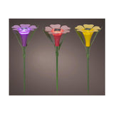 Lumineo solar steeklamp bloem plastic ø10xh30cm