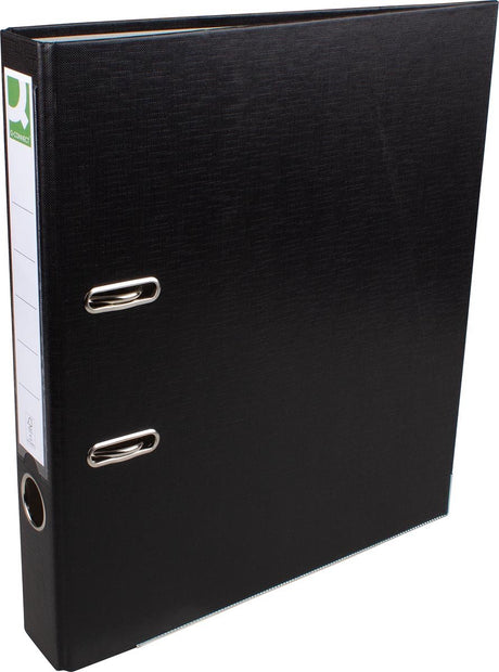 Q-connect ordner, voor ft a4, uit pp en papier, met beschermrand, rug van 5 cm, zwart