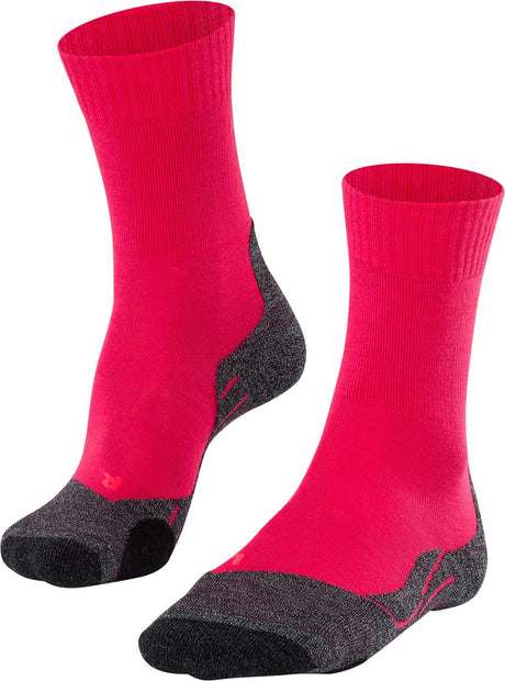 Falke tk2 anti-blaar dik wol functioneel materiaal wandelsokken dames rood - maat 37-38