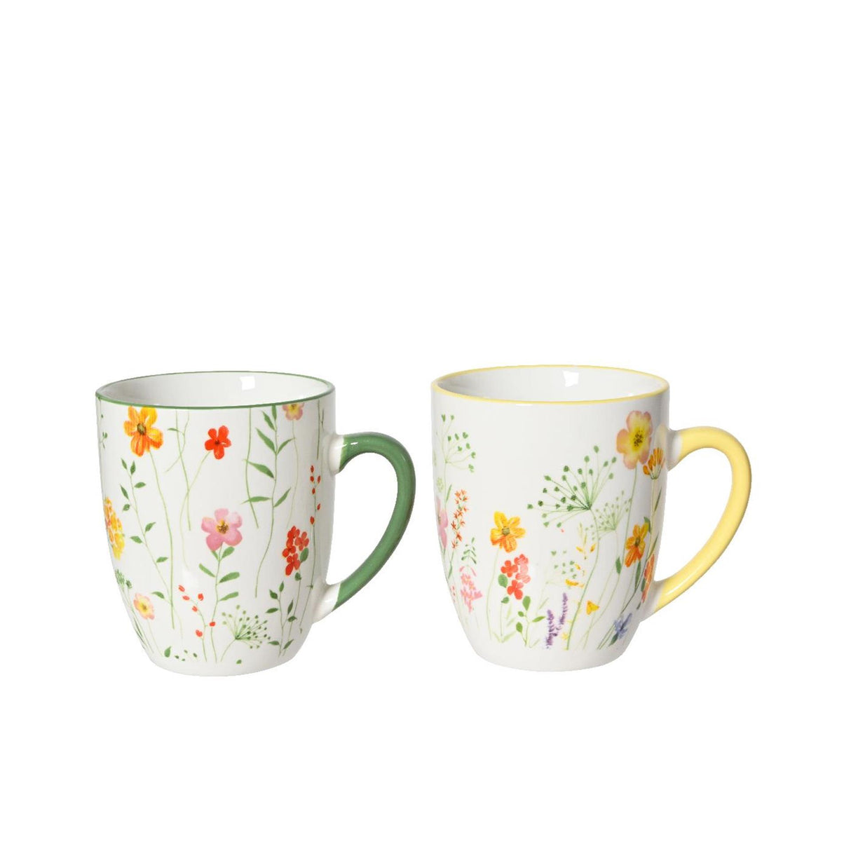 Decoris mok bloemen porselein ø8,9xh10,4cm