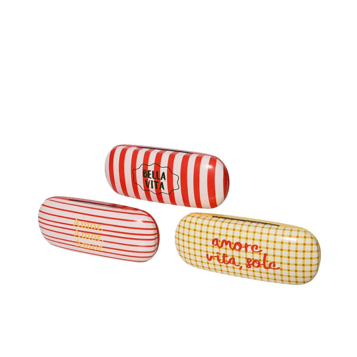 Decoris brillenkoker met tekst 6x4x16,5cm