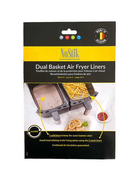 Nostik friteuse air fryer folie dual basket set 4 stuks