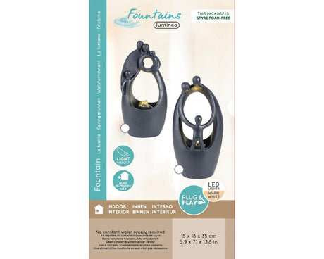 Lumineo fontein polyresin familie h35cm