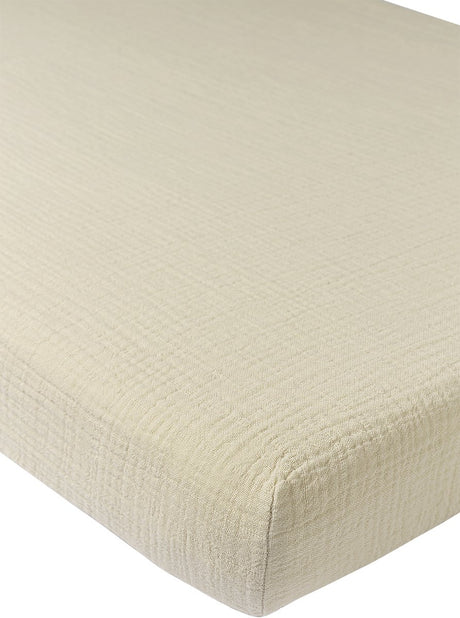 Meyco baby uni hoeslaken juniorbed - pre-washed hydrofiel - soft sand - 70x140cm