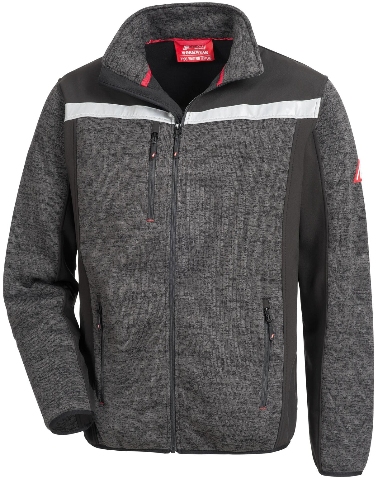Nitras safety softshell jack motion tex plus 7192 knitted softshell jacket. motion tex plus black