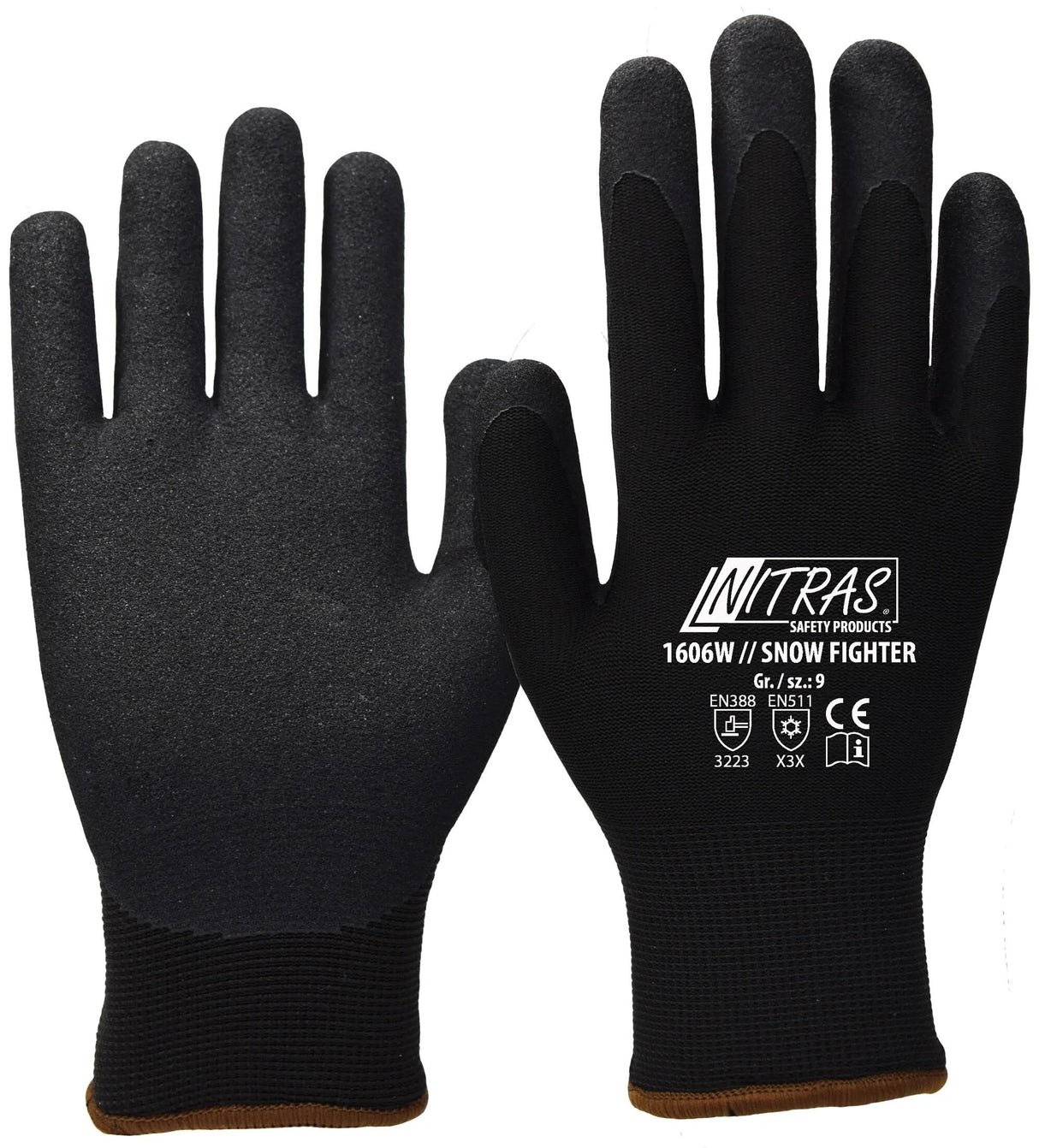 Nitras safety winterhandschoen snow fighter winter glove size 11 black snow fighter