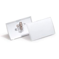 Merkloos sans marque durable naambord click fold met combiklem, kunststof, 25 ve, 54 x 90 mm
