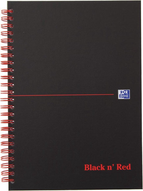 Oxford black n' red - notitieboek - a5 - ruitjes papier - 90g - hardcover - zwart