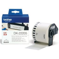 Brother dk-22205 continue length tape: 62mm - thermal paper - white (30.48m) - 1 stuk
