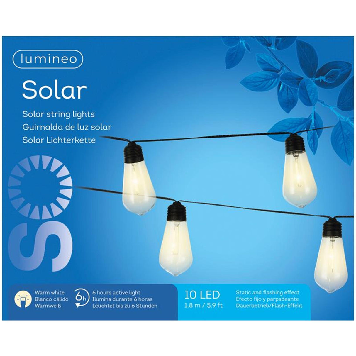 Lumineo strengverlichting led solar l180cm