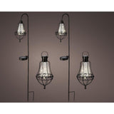 Lumineo led solar lantaarn set metaal 4 -delig