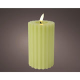 Lumineo led kaars vlameffect ribbel h14,7cm groe