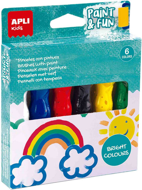 Apli kids verftubes met kwast | 6 kleuren