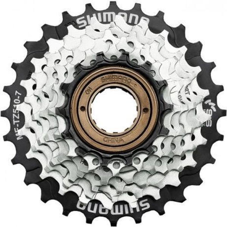 Shimano tourney mf-tz510-7 schroefkrans 7-speed 14-34t megarange – zwart zilver