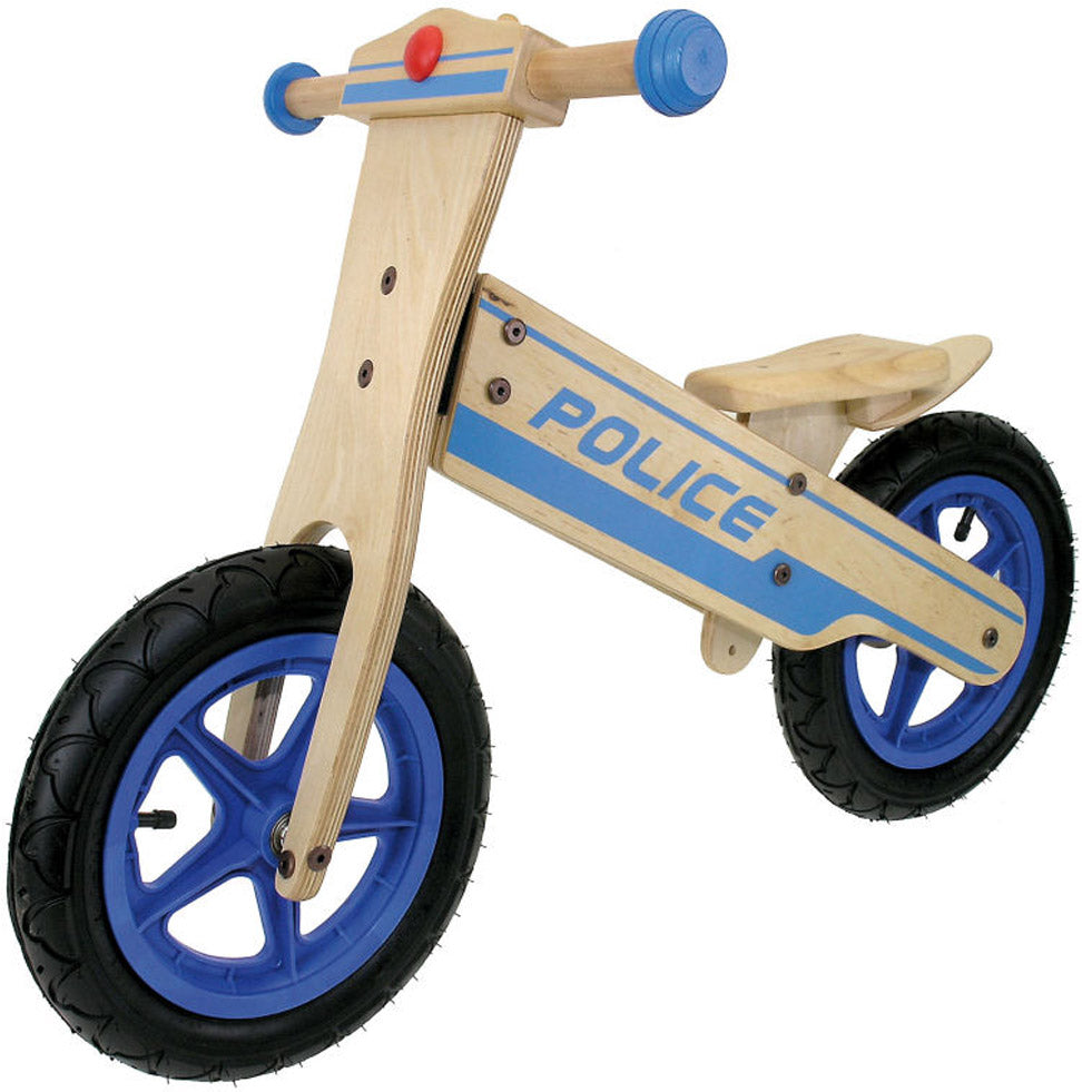 Loopfiets hout police