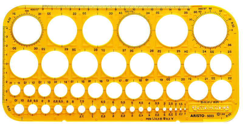 Aristo Aristo AR-5033 Cirkelsjabloon 1-36 Mm 45 Cirkels