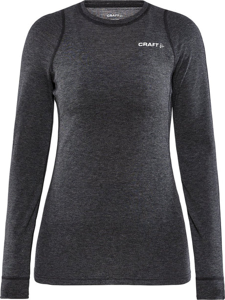 Craft - core wool merino ls tee - thermoshirt - dames - zwart - m