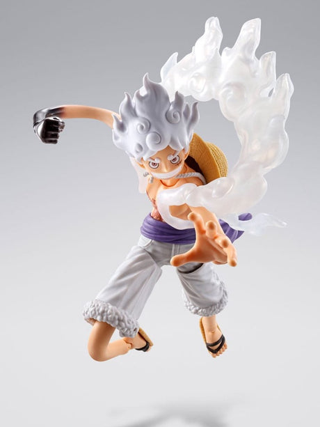 Bandai tamashii nations one piece s.h.figuarts action figure monkey d. luffy gear 5 -future island egghead- 15 cm