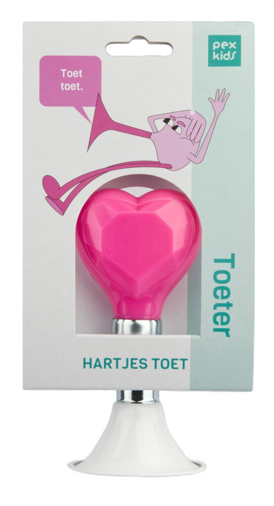 Fiets Hupe Pexkid's hart - Wit met een roze eekhoorn