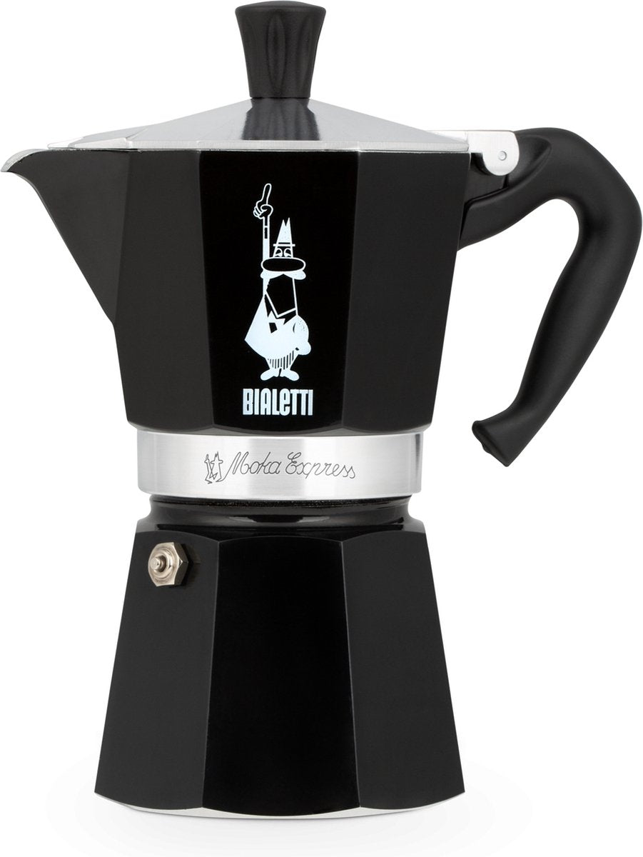 Bialetti moka express - percolator - 6 kops - aluminium - zwart