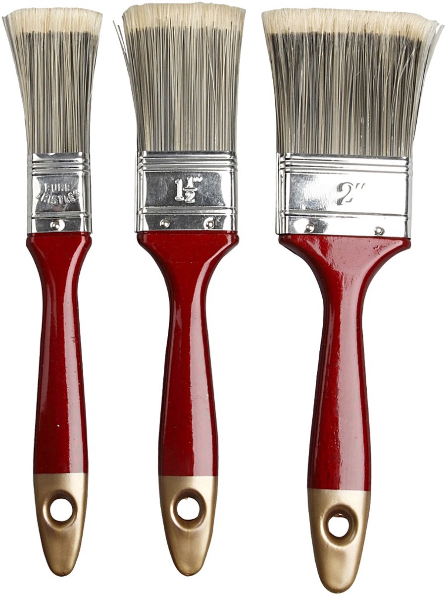 Creativ company vernis kwasten plat, 3st.