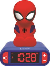 Lexibook wekker met nachtlampje 3d-ontwerp spiderman en geluidseffecten