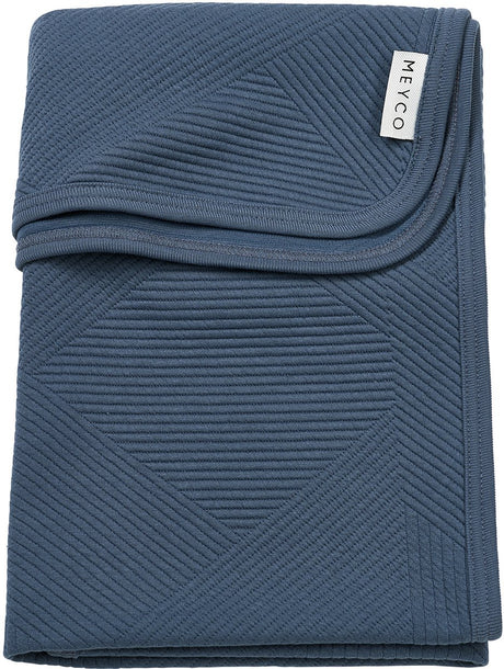 Meyco baby jacquard wiegdeken - indigo - 75x100cm - 0.5 tog