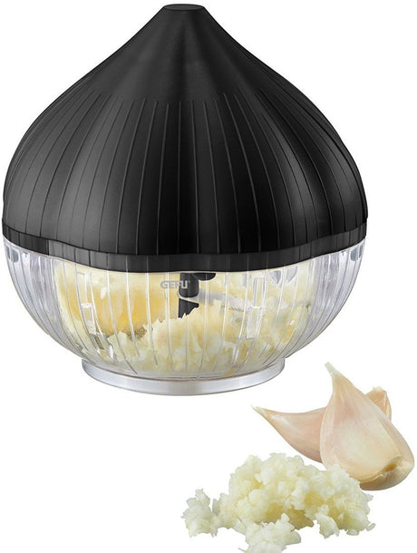 Gefu knoflookhakker, knoflooksnijder, 3 messen, geïntegreerde schraper, kunststof, antislip, 9 cm - | aglioli