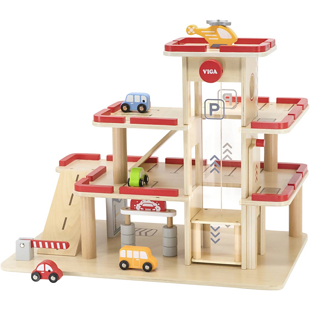 Vigatoys http: www.cchobby.nl viga-speelgoedgarage-afm-58x37x45-3-cm-1-stuk-1-doos