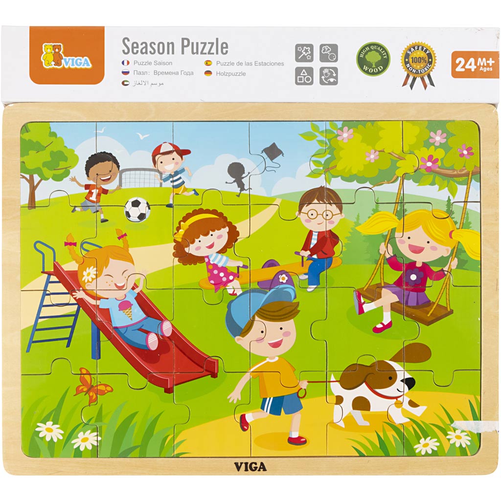 Vigatoys https: www.cchobby.nl viga-seizoenen-viga-houten-puzzel-de-seizoenen-lente-afm-30x22-5-cm-24-delen-1-stuk