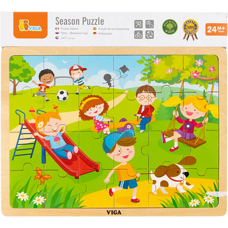 Vigatoys https: www.cchobby.nl viga-seizoenen-viga-houten-puzzel-de-seizoenen-lente-afm-30x22-5-cm-24-delen-1-stuk