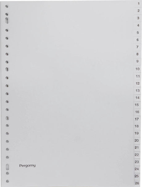 Pergamy tabbladen, ft a4, 23-gaatsperforatie, grijze pp, set 1-52
