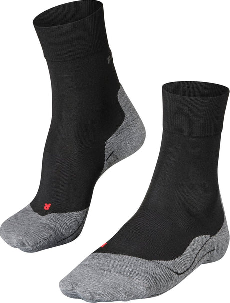Falke ru4 wool anti-blaar wol functioneel materiaal hardloopsokken heren zwart - maat 44-45