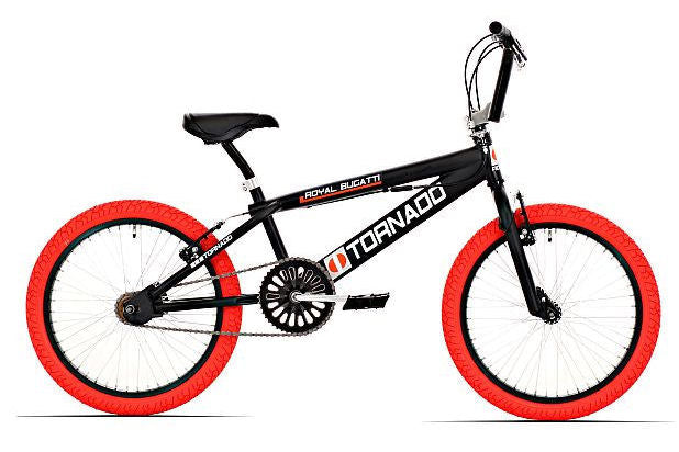 Royal freestyle bmx 20 -bugatti - mat zwart met rode banden