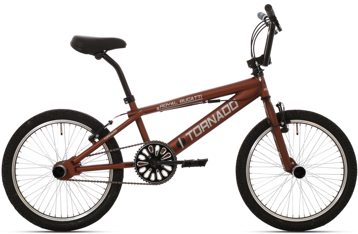 Royal freestyle bmx 20 bugatti - donkerbruin mat zwart met zwarte banden