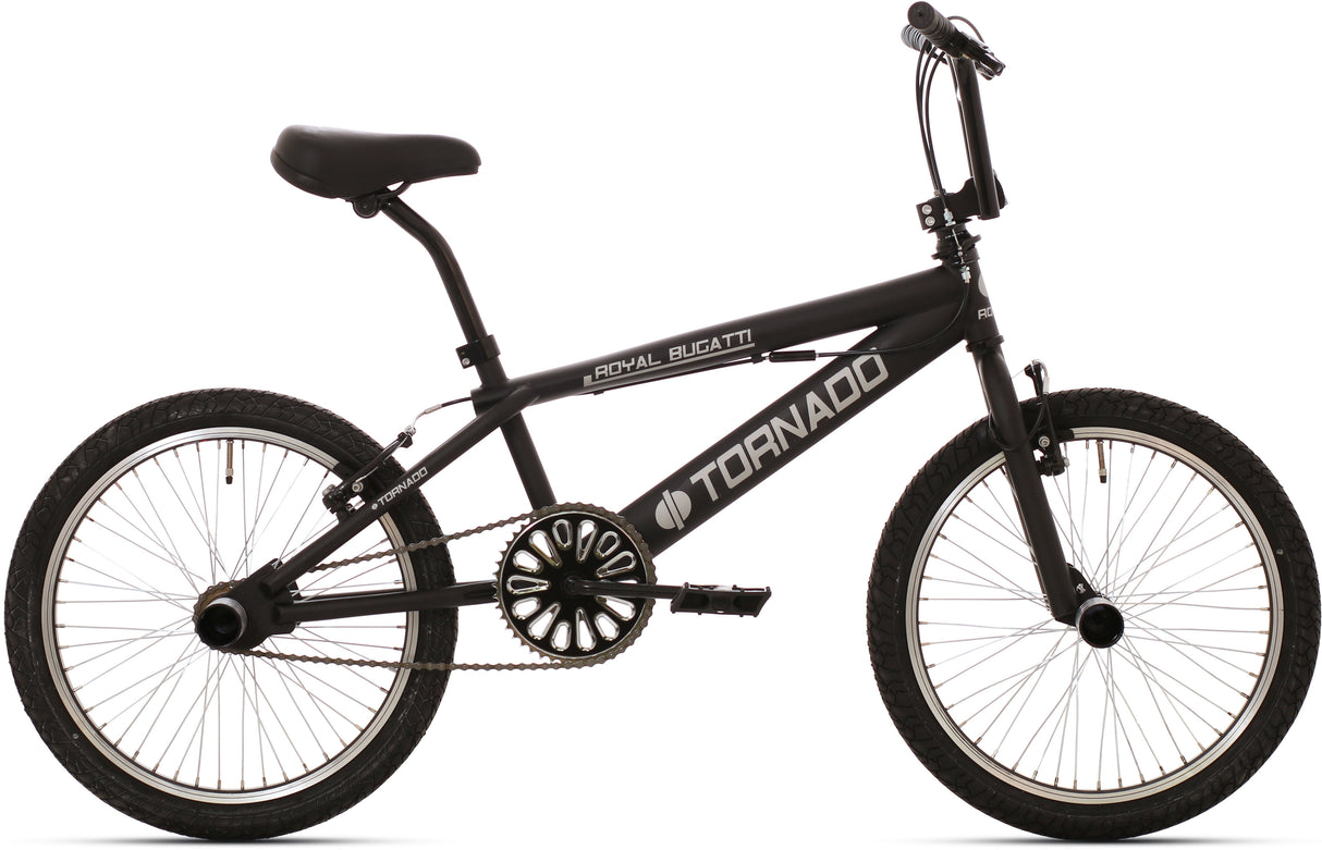 Royal freestyle bmx 20 bugatti - mat zwart met zwarte banden