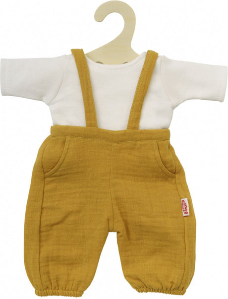 Heless poppen tuinbroek okergeel, maat 28-35 cm