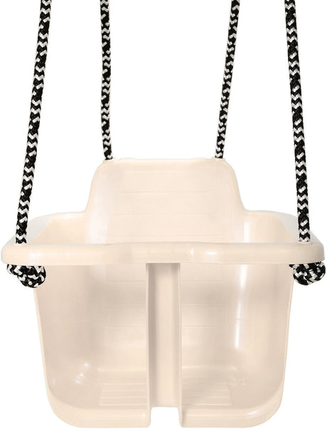 Plasto baby schommel zandkleur - babyschommel - met touwen - max 25 kg - special edition zachte neutrale kleuren - gemaakt in finland - vanaf 10 maanden