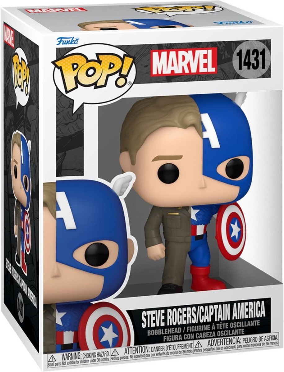 Funko pop split: marvel - steve rogers captain america pop #1431